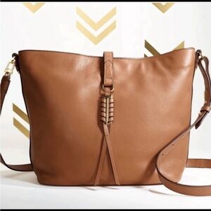 Stella & Dot Covet Sunday Tan Leather Crossbody Shoulder Bag EUC MSRP $248